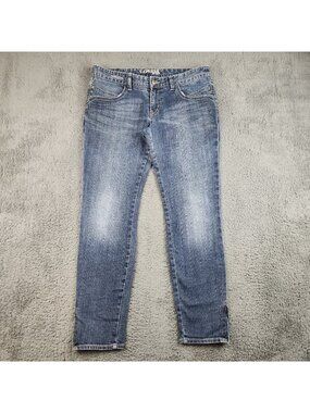 Express Jeans Y2K Low Rise Cropped Straight Leg Jeans Women's Size 10 Ankle Zip